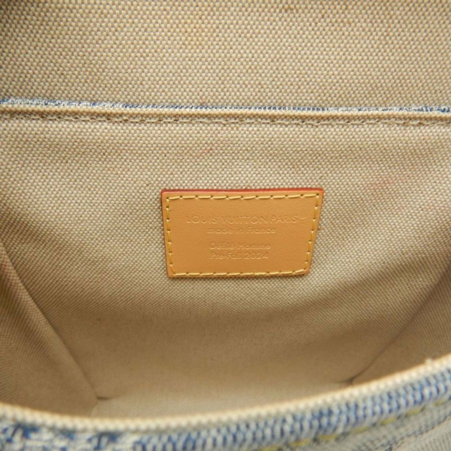 路易威登 Damier Denim 3D Nano Steamer N40751 2024 早秋系列單肩背包 藍色 男士 253964-17