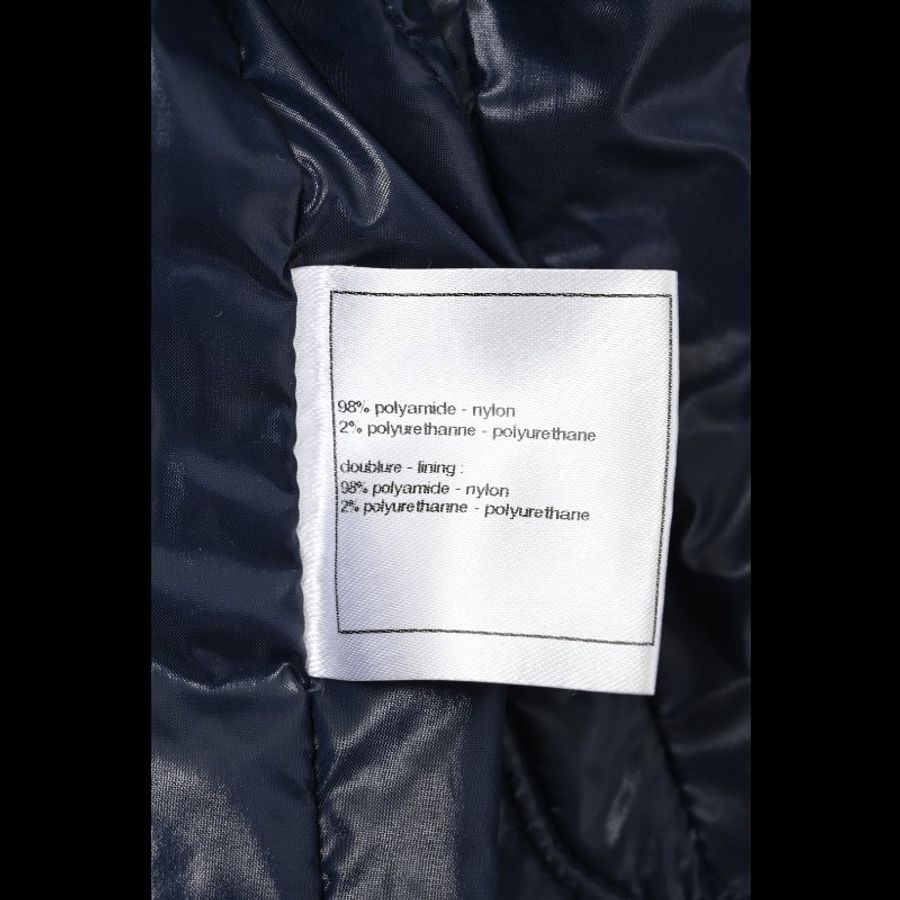 Chanel 12年深蓝色亮面连帽拉链棉服上衣外套-3