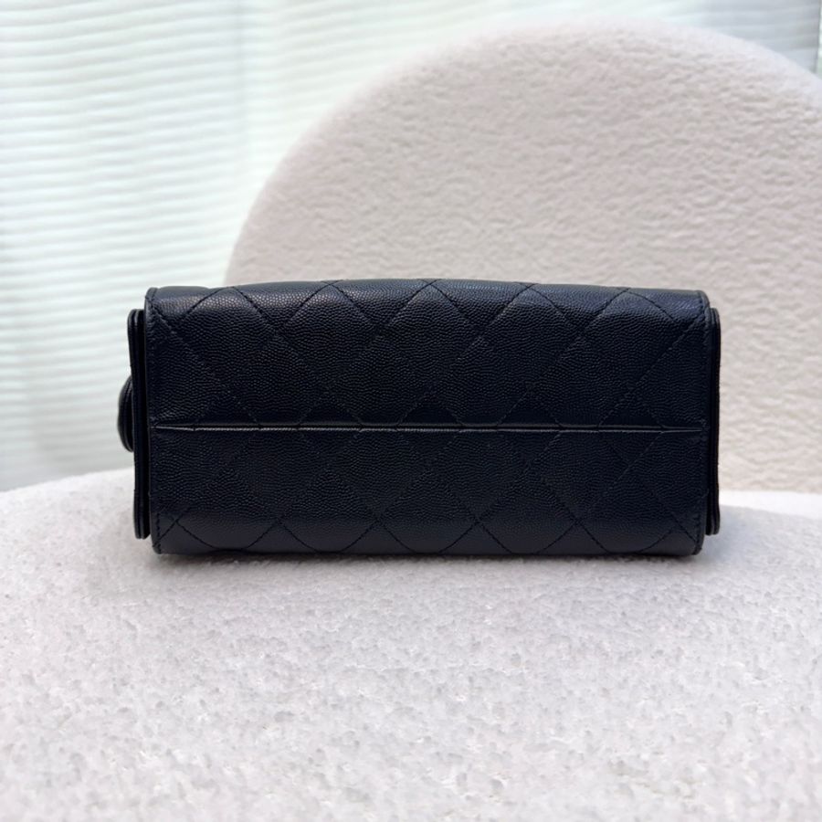 近新🖤香奈兒Chanel 黑銀荔枝皮25bag mini AS5631-9