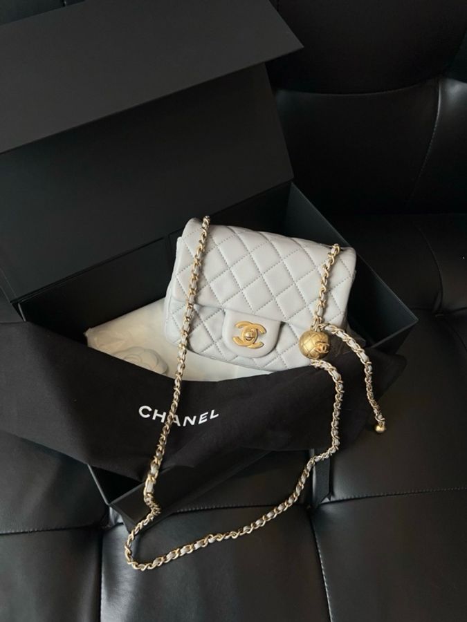 💎Chanel香奈兒|氣質灰CF金球方胖子|98新芯片款全配-9