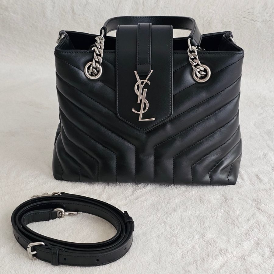 ysl loulou 黑銀兩用包 全新閒置-0