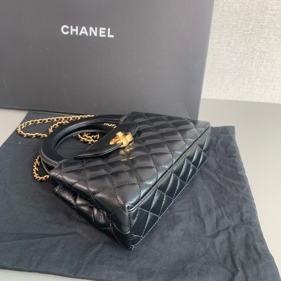 💎Chanel香奈兒|24A黑金kelly大號牛皮手提單肩斜挎包|99新芯片款-5