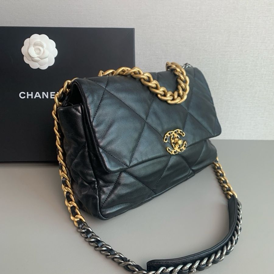 💎Chanel香奈兒|19bag黑金中號|98新芯片款-2