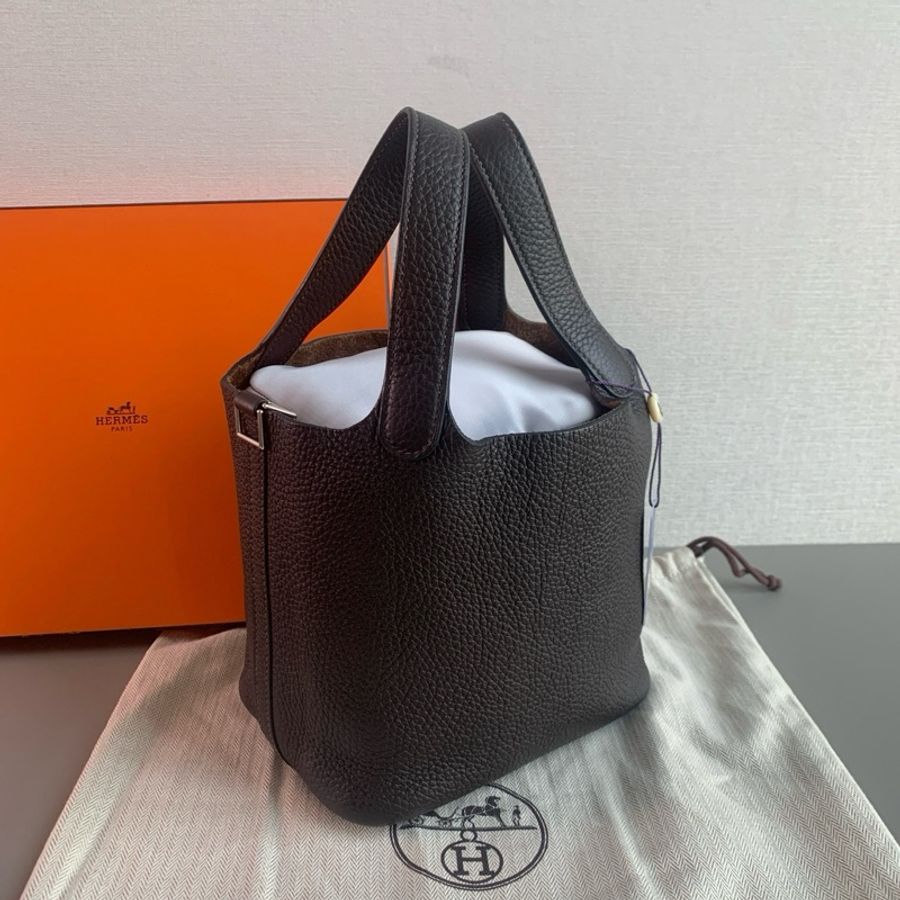 🐎Hermes愛馬仕|烏木色Picotin菜籃子18|98新|Z刻-2