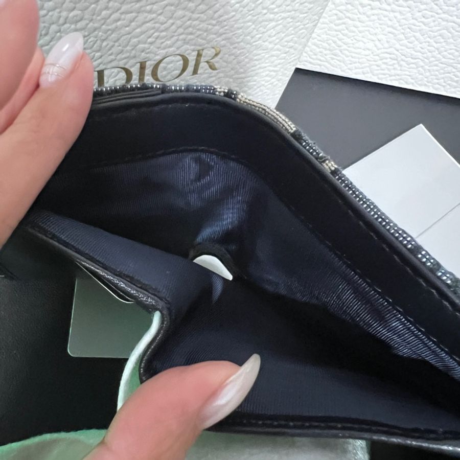 【台中大遠百購入!全新未使用!】Dior Saddle 馬鞍短夾 老花 Oblique|專櫃正品、完整保卡/防塵袋-12