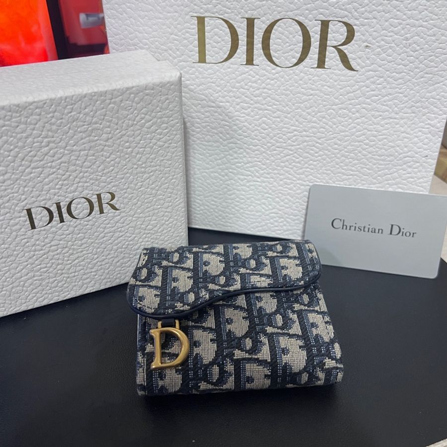 【台中大遠百購入!全新未使用!】Dior Saddle 馬鞍短夾 老花 Oblique|專櫃正品、完整保卡/防塵袋-15