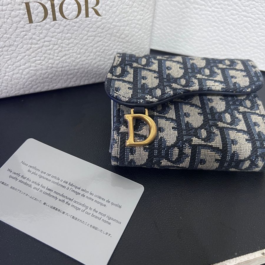 【台中大遠百購入!全新未使用!】Dior Saddle 馬鞍短夾 老花 Oblique|專櫃正品、完整保卡/防塵袋-16