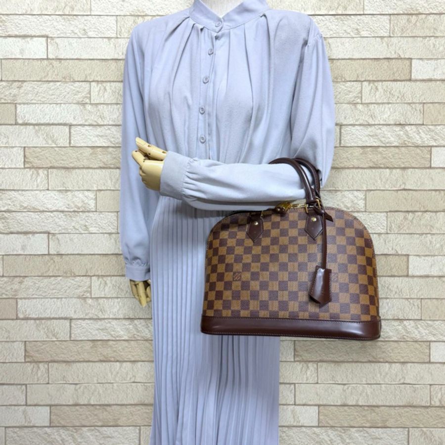 路易威登 Alma PM Damier 手提包,帆布 N53151 棕色,女士 LOUIS VUITTON-1