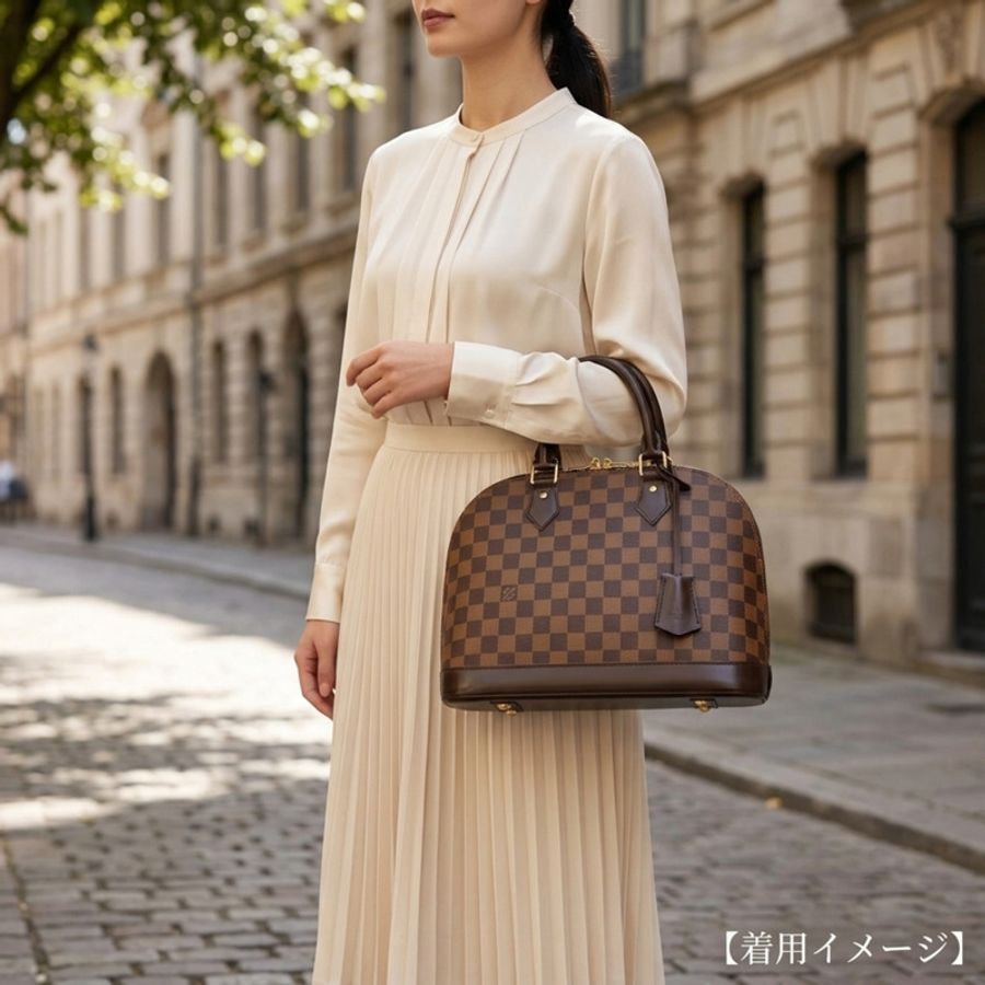 路易威登 Alma PM Damier 手提包,帆布 N53151 棕色,女士 LOUIS VUITTON-14