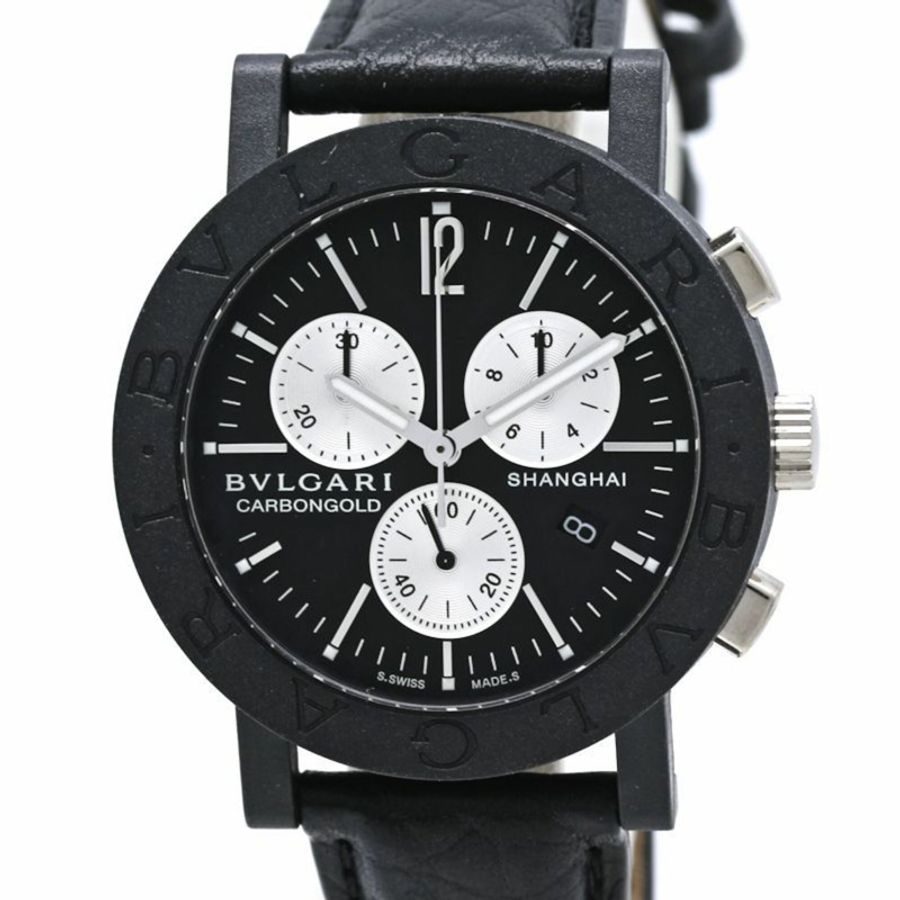 寶格麗 Bulgari Chronograph BBW38CGLDCH 6 BB38CLCH 男士腕錶 碳纖維 x 皮革 40531-1