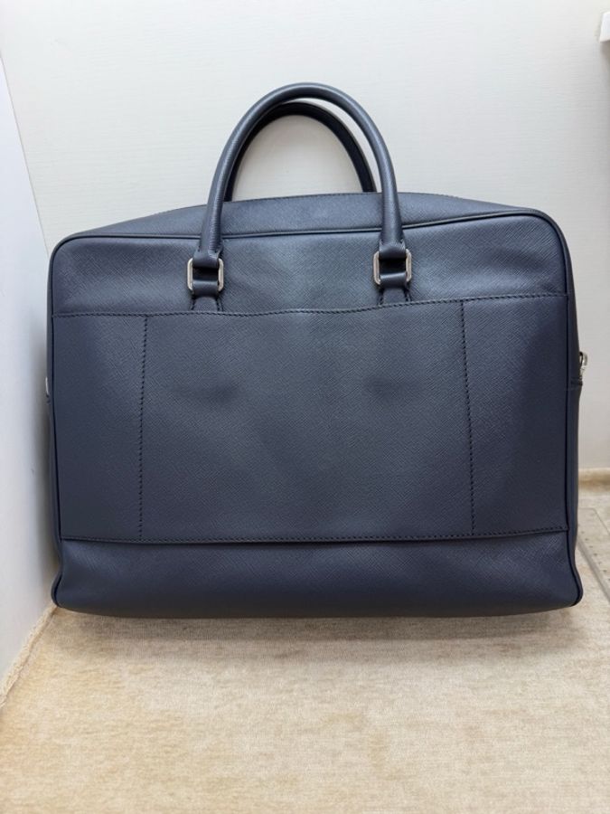 prada 普拉達 全皮深藍色公文包 尺寸36 9 30-3