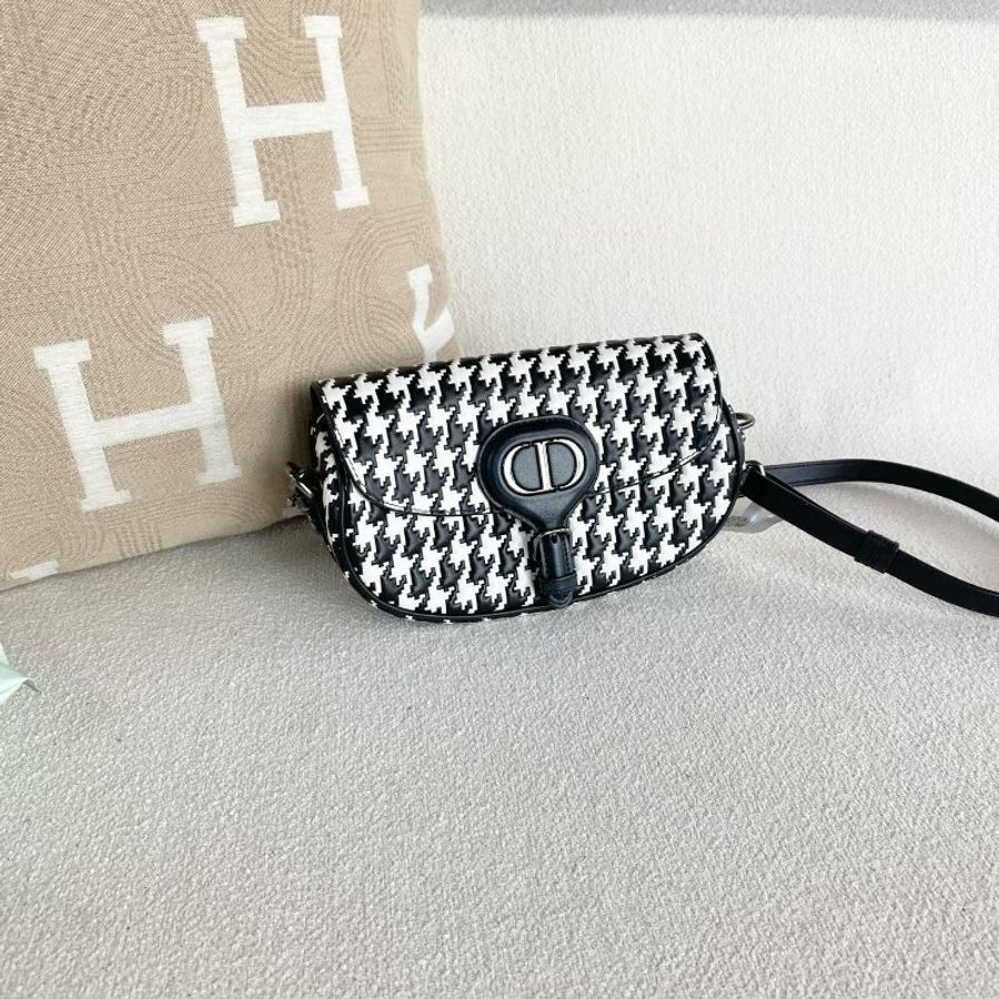 Dior 千鳥格bobby馬鞍包 牛皮 21*12*5 牛皮 99新配件肩帶塵袋-5