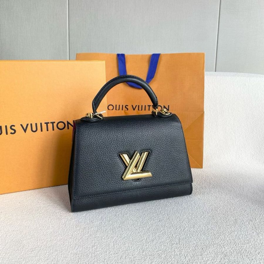 LV 黑金Twist手提斜背包 芯片款 牛皮 25*17*11 99新配件盒 肩帶 塵袋 鏡子-3