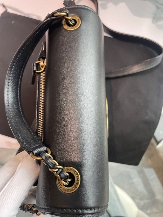Chanel香奈兒 黑金古巴系列翻蓋郵差包 24開 沒卡-4