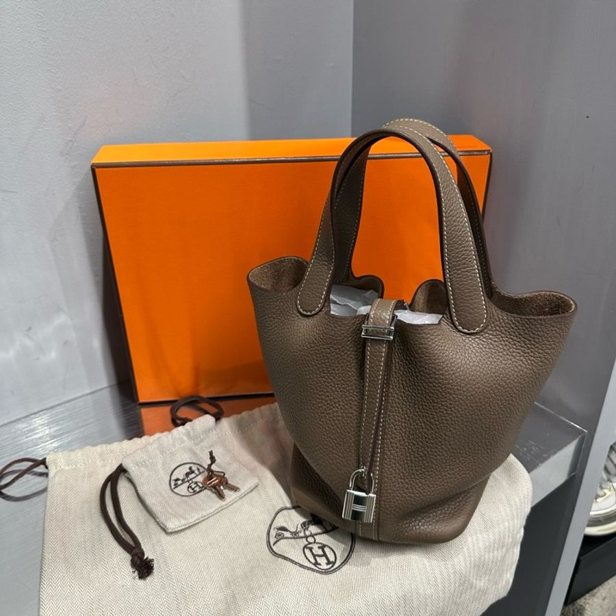 Hermes Picotin Lock 18 大象灰 Etoupe 銀扣 TC皮|Classic Trend CT精品|台北東區實體-0