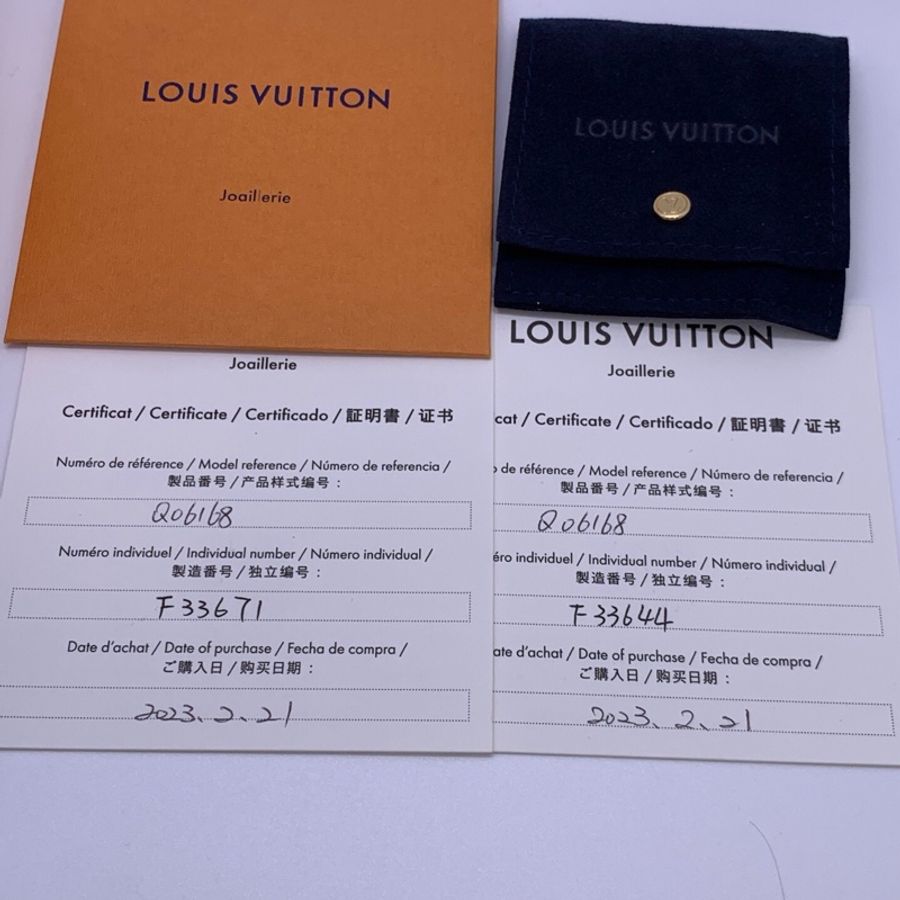 LOUIS VUITTON路易威登18K黃金鑽石耳釘一對 23年-6