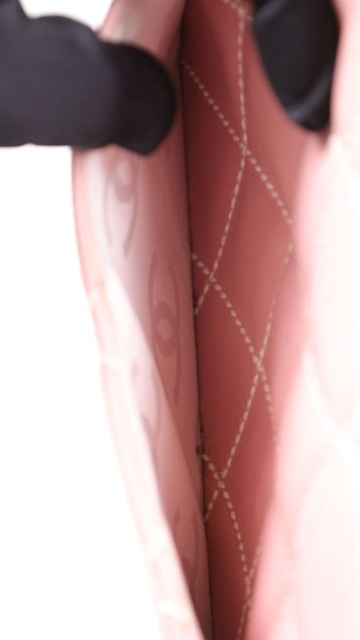 Chanel 9开樱花粉外缝线kelly手提包-3