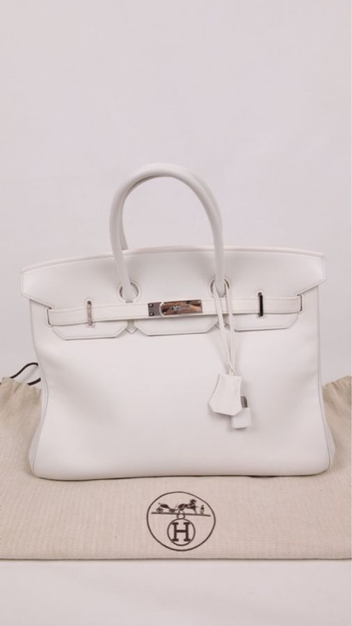 Hermes K刻 birkin35银扣手提包-0