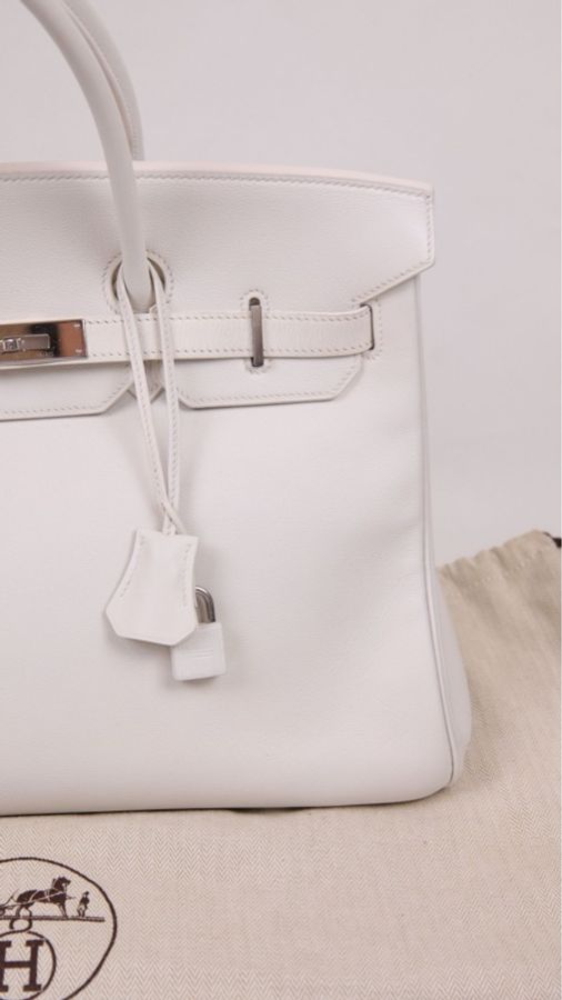 Hermes K刻 birkin35银扣手提包-4