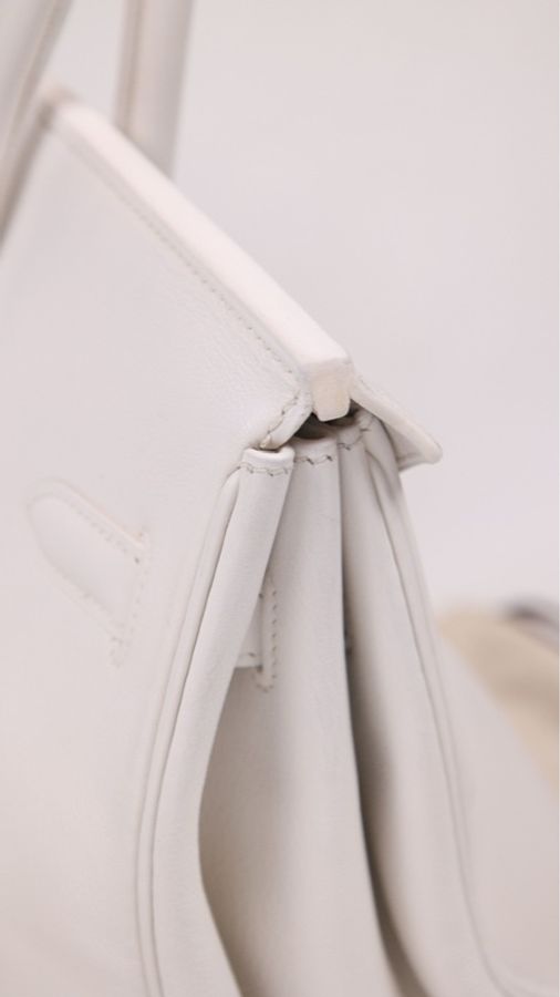 Hermes K刻 birkin35银扣手提包-7