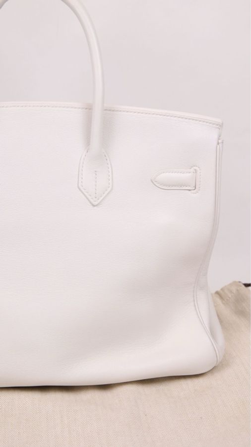 Hermes K刻 birkin35银扣手提包-8