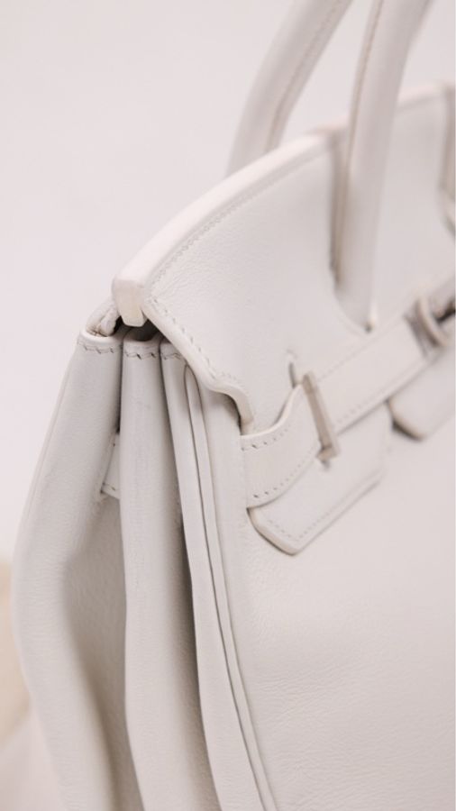 Hermes K刻 birkin35银扣手提包-11