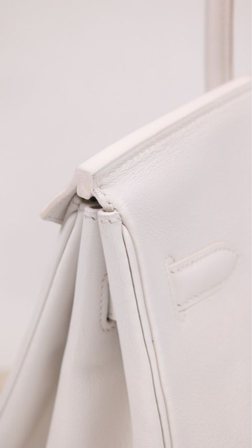 Hermes K刻 birkin35银扣手提包-19