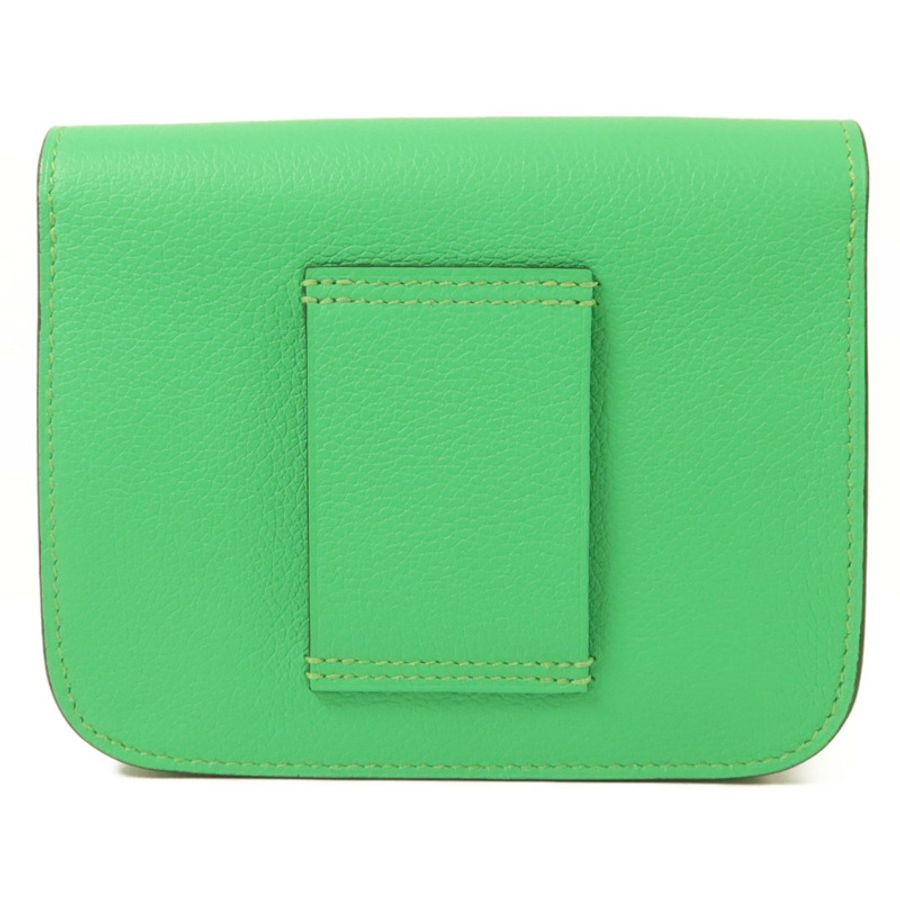 HERMES Evercolor皮革Constance Slim錢包Vert Comics/Bleu Zellige-1