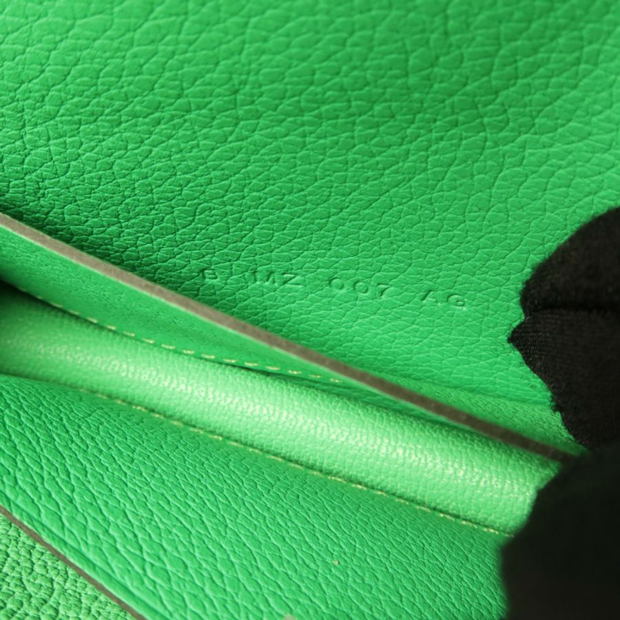 HERMES Evercolor皮革Constance Slim錢包Vert Comics/Bleu Zellige-6
