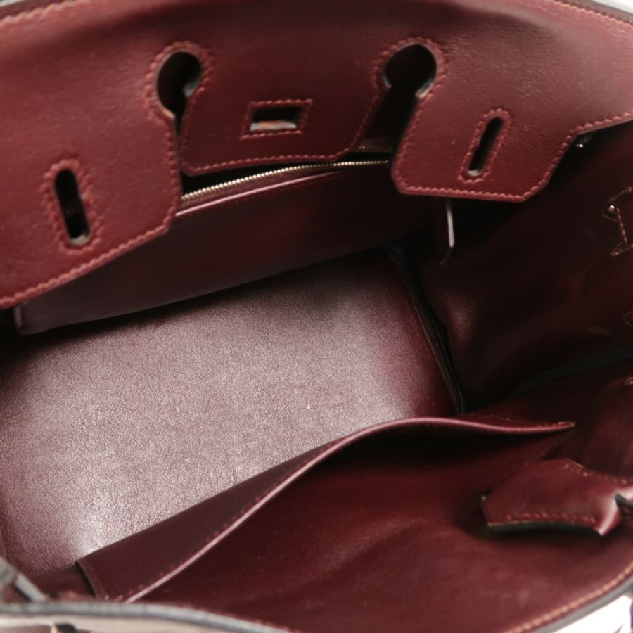 HERMES Swift皮革Birkin 25手挽袋Prune-4