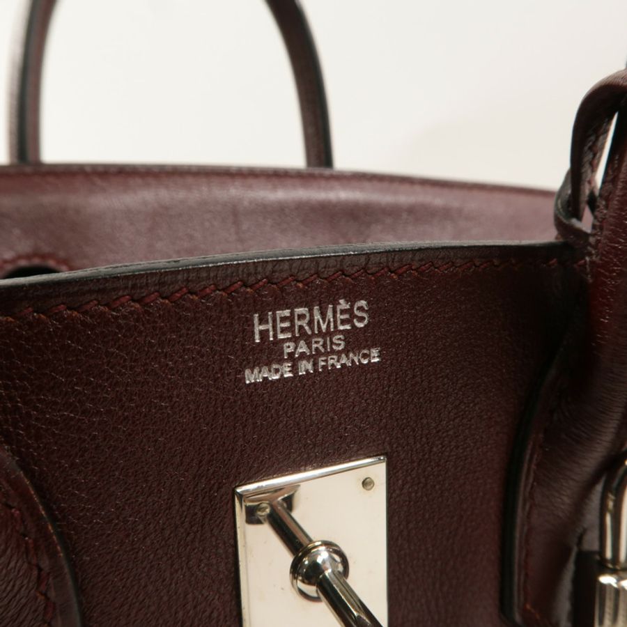HERMES Swift皮革Birkin 25手挽袋Prune-5
