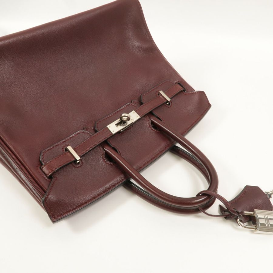 HERMES Swift皮革Birkin 25手挽袋Prune-7