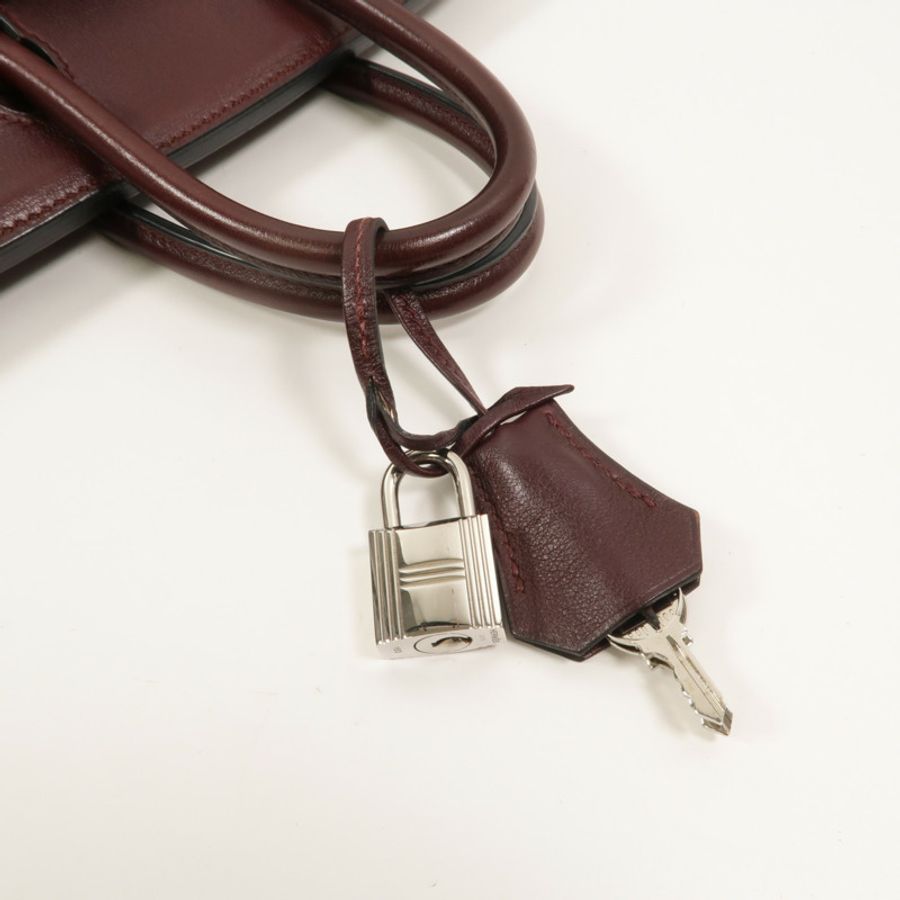 HERMES Swift皮革Birkin 25手挽袋Prune-8