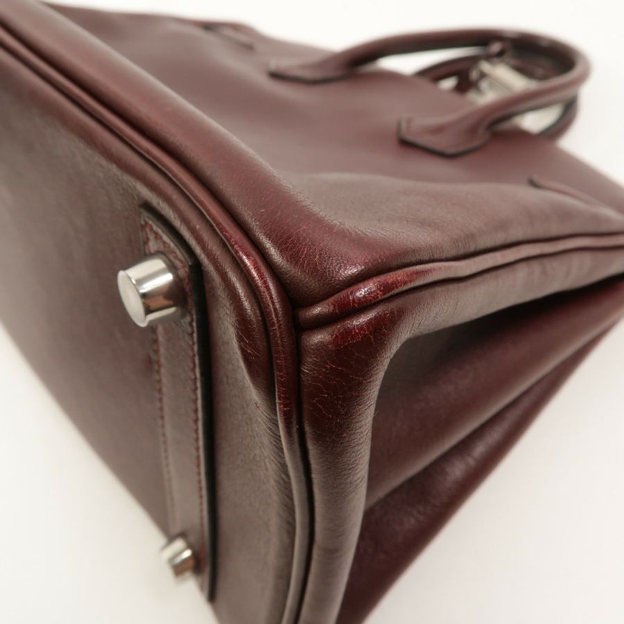 HERMES Swift皮革Birkin 25手挽袋Prune-12