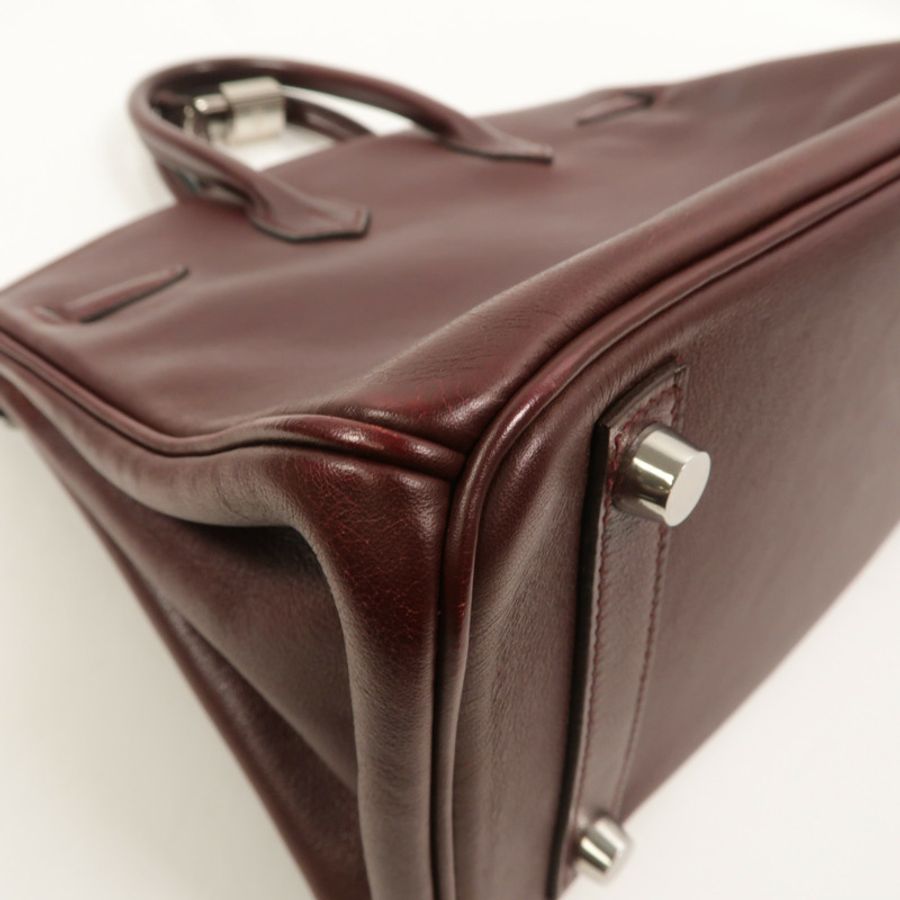 HERMES Swift皮革Birkin 25手挽袋Prune-13