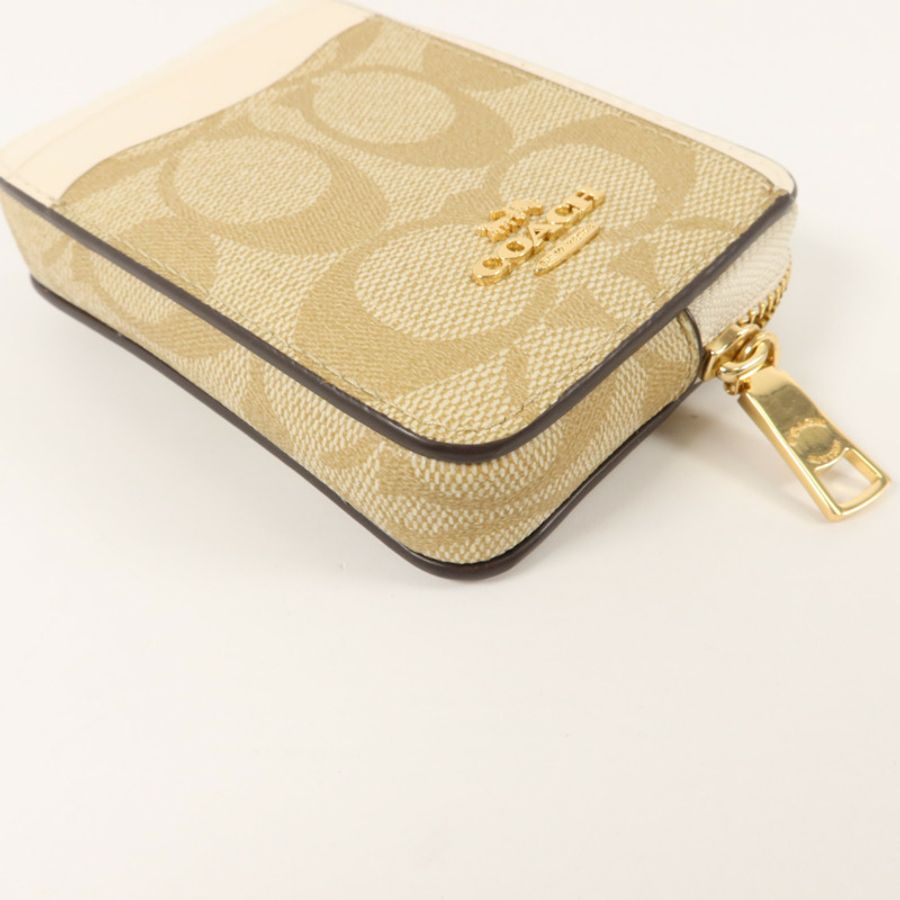 COACH 塗層帆布Zip Card Case卡片套-9