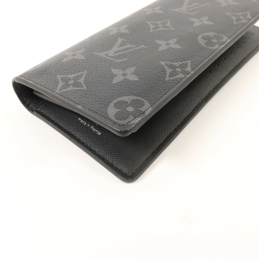 LOUIS VUITTON Monogram Eclipse Brazza長錢包-10