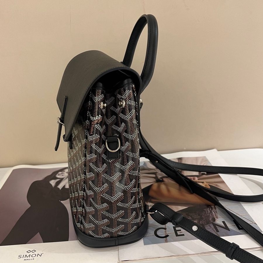 戈雅goyard Alpin mini 迷你雙肩包黑色老花 底長20cm-4