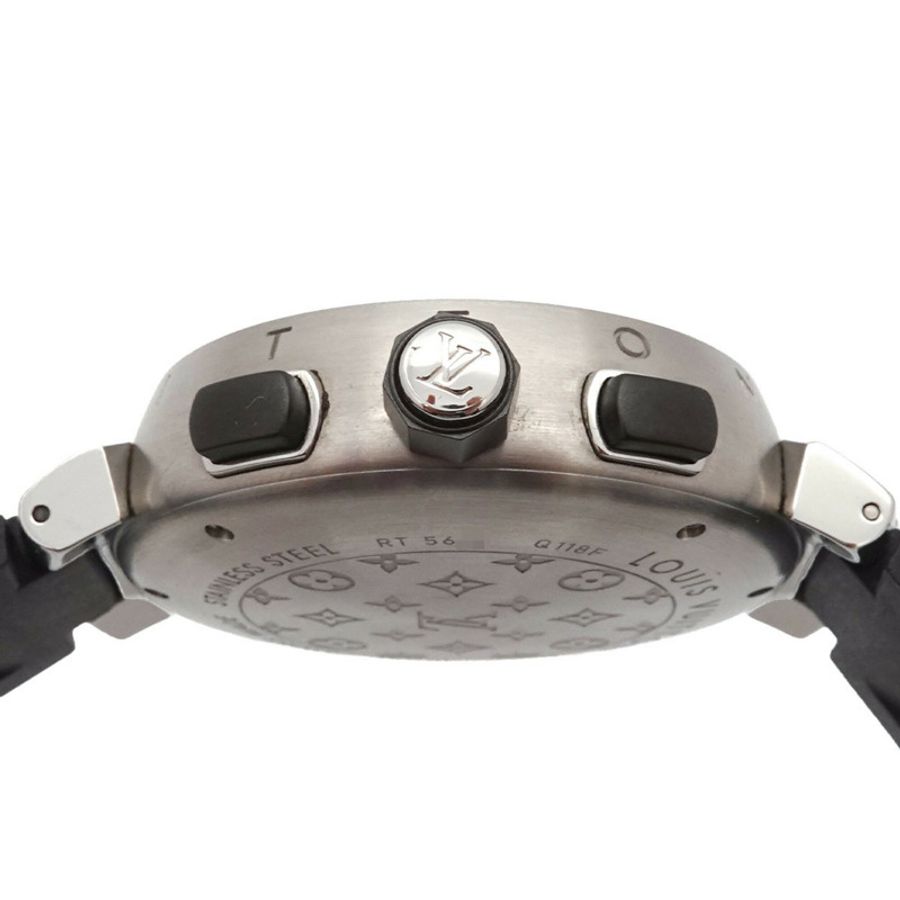 路易威登 Tambour 黑色 Q118F 男士石英類比數位腕錶-5