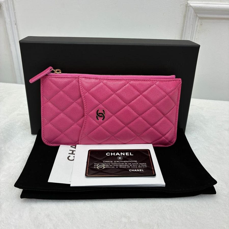 Full set Chanel 粉色長錢包卡包-0