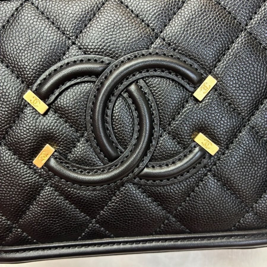 Full set Chanel 黑金Vanity Case 相機包-4