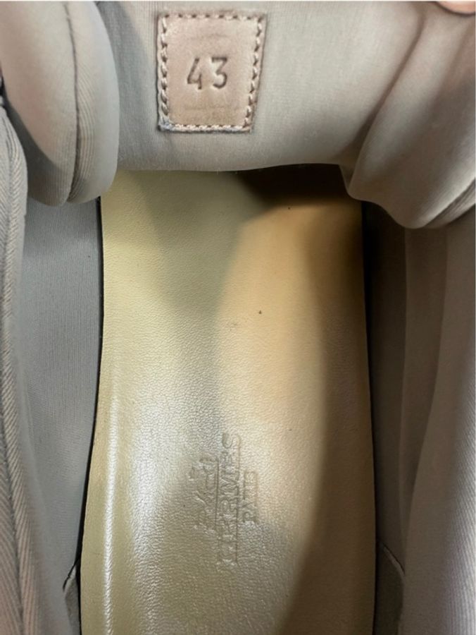 Hermès Bouncing 灰拼橙麂皮運動休閒波鞋 EU43 愛馬仕男士慢跑鞋-4