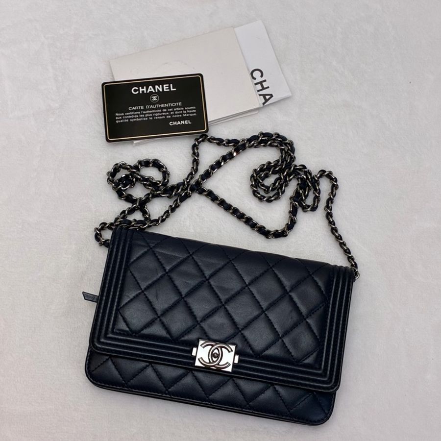 Full set Chanel Boy 海軍藍WOC連盒-0