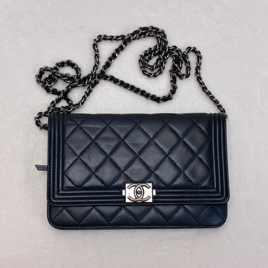 Full set Chanel Boy 海軍藍WOC連盒-1