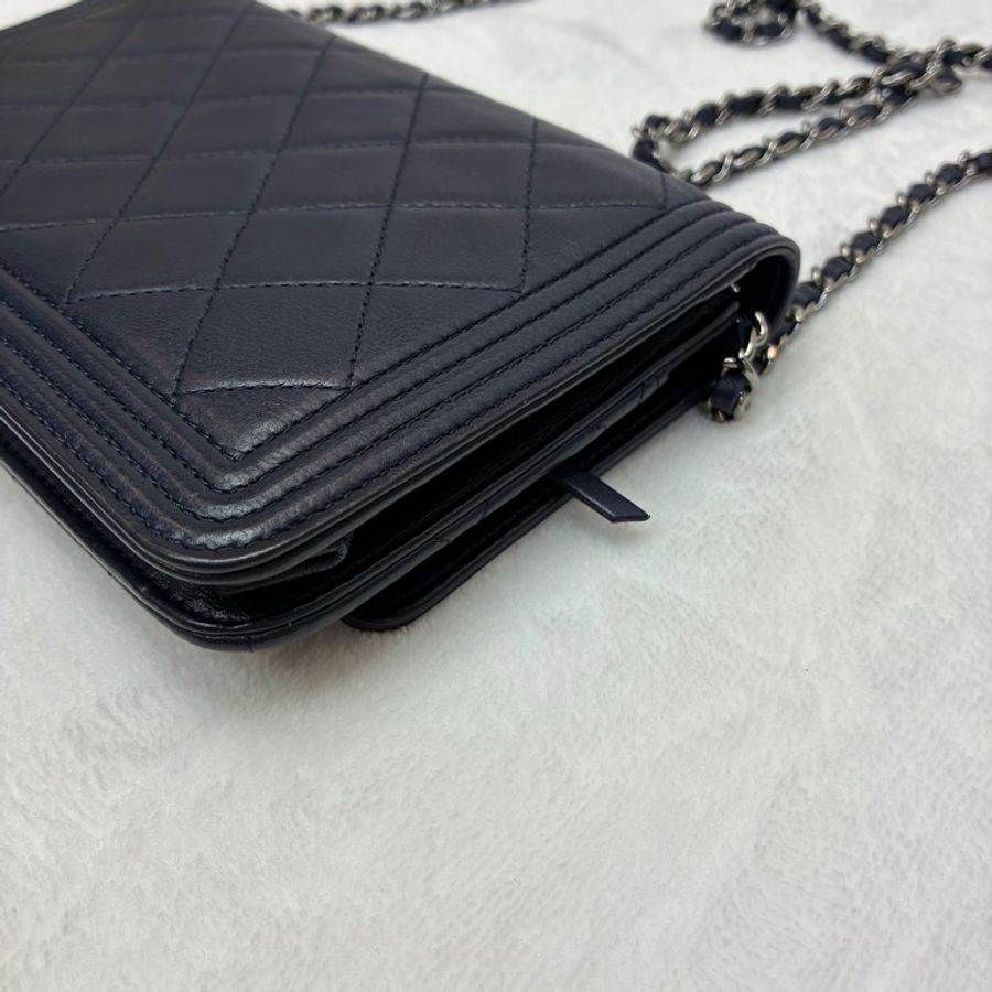 Full set Chanel Boy 海軍藍WOC連盒-4
