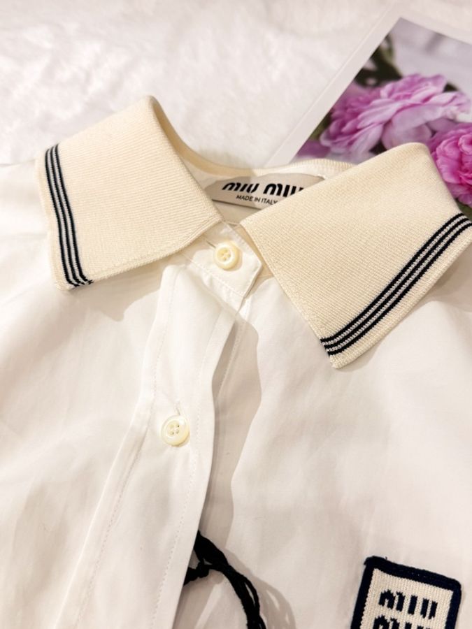 Miu Miu短款棉襯衫-4