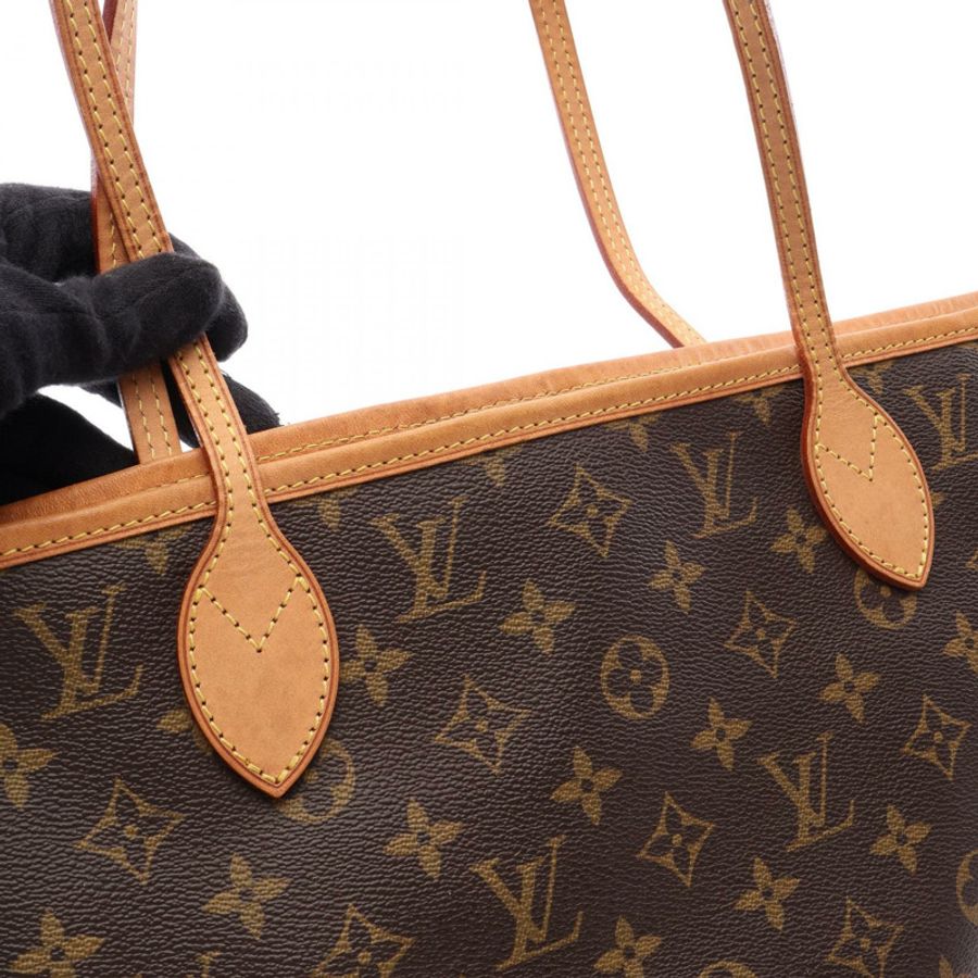路易威登 Neverfull MM 手提單肩包 M40156 Monogram 皮革 棕色 二手-10