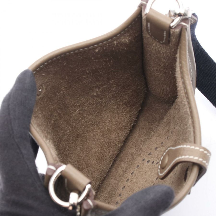 愛馬仕 Evelyne TPM 肩挎包 Y Taurillon Clemence Etoupe 灰色 SHW-2