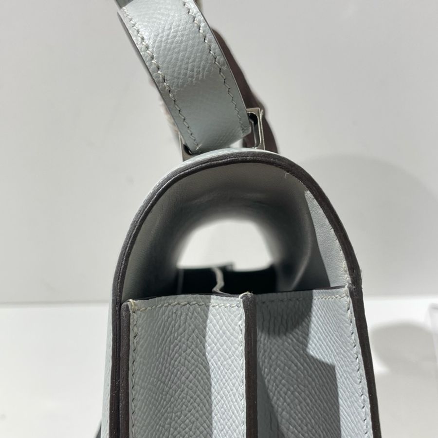 Hermes愛馬仕康康24 霧霾藍銀扣 X刻 Epsom皮-12