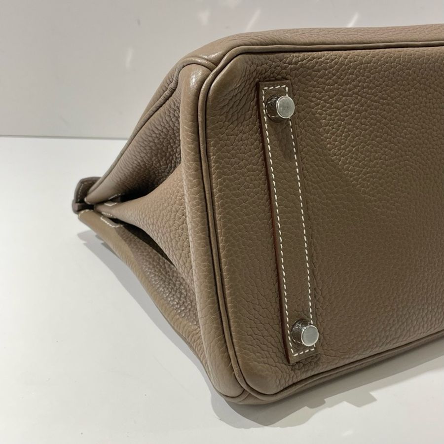 Hermes愛馬仕Birkin 30 大象灰銀扣 T刻 TC皮 經典鉑金手提包-4